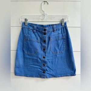 Clayton Denim Button front Mini Skirt